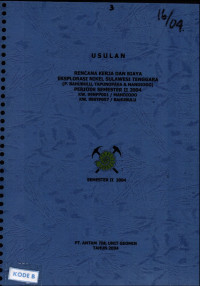 Usulan rencana kerja dan biaya eksplorasi nikel Sulawesi Tenggara (P. Bahubulu, Tapunopaka & Mandiodo) periode semester II 2004 KW. 99NPP001 /MANDIODO KW. 99STP057/BAHUBULU: Semester II 2004