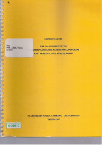 Laporan akhir PKL No. 4531/0401/STS/1996 daerah Kalongliud, Parengpeng, Pongkor, Kec. Nunggul, Kab. Bogor, Jabar