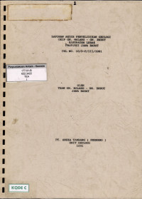 Laporan akhir penyelidikan geologi SKIP Gn. Malang-Gn. Endut Kabupaten Lebak Propinsi Jawa Barat: PKL No. 19/D-P/III/1991
