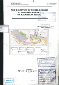 New discovery of nickel deposit at Sangaji prospect on Halmahera Island