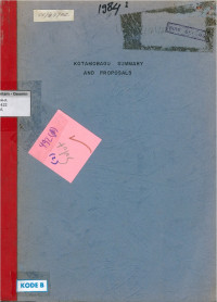 Kotamobagu Summary and Proposals