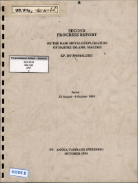 Second Progress Report on the base metals exploration of Haruku Island, Maluku: KP DU - 396/Maluku, Period  23 August - 6 October 1993