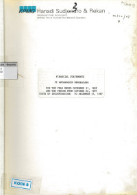 Financial Statements for the Year Ended December 31, 1988 and the Period from October 22, 1987 (Date of Incorporation) to December 31, 1987: PT Antamdomin Bengkayang