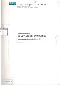 Financial Statements PT Antamdomin Bengkayang for the years ended December 31, 1990 and 1989
