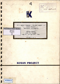 Annual report for the period Jan 1st, to Dec 31st, 1991, Volume 2 of 2: PT. Aneka Tmbang/Pelsart Group J.S Kusan Project Southeast Kalimantan