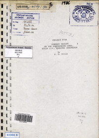 Project 9756 Summary report on the Siberambang area, Solok J.V., Sumatera Indonesia : CSR Limited Minerals exploration and development group