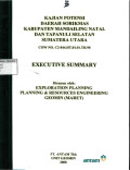 Kajian potensi daerah Sorikmas Kabupaten Mandailing Natal dan Tapanuli Selatan Sumatera Utara: COW No. C2-844.HT.01.01.TH.98: Executive Summary