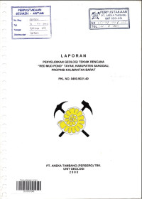Laporan penyelidikan geologi teknik rencana  