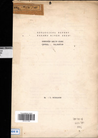 Geolological Report Karamu River Area Kabupaten Barito Utara Central Kalimantan