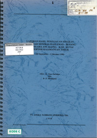 Laporan hasil peninjauan singkat di daerah mineralisasi emas-Busang Kec. Muara Ancalong, Kab. Kutai, Propinsi Kalimantan Timur: 23 September-2 Oktober 1998