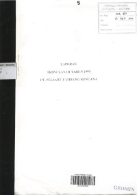 Laporan triwulan III tahun 1999 PT Pelsart Tambang Kencana
