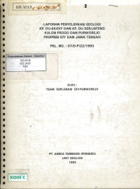 Laporan penyelidikan geologi KP. DU-65/DIY dan KP. DU-309/JATENG Kulon Progo dan Purworejo Propinsi DIY dan Jawa Tengah PKL No. 07/D-P/22/1993