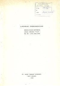 Laporan pendahuluan: Penyelidikan geoteknik lokasi rencana 