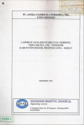 Laporan analisis stabilitas Lombong Vein Ciguha, UPE - Pongkor, Kabupaten Bogor, Provinsi Jawa - Barat