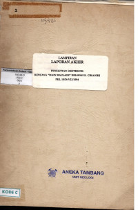 Lampiran laporan akhir: Penelitian geoteknik rencana 