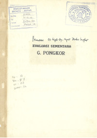 Evaluasi sementara G. Pongkor