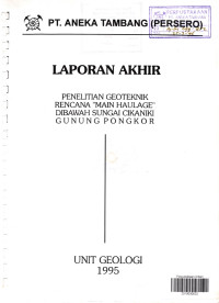 Laporan akhir: Penelitian Geoteknik rencana 