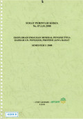 Surat perintah kerja NO.07.1.01.2008: Eksplorasi emas dan mineral pengikutnya daerah GN. Pongkor, propinsi Jawa Barat