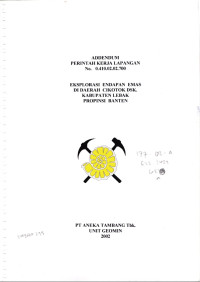 Report on preliminary detailed geologic mapping in the vicinity of Cirotan Vein ( With special emphasis on structural investigations )