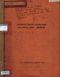 Progress report perpetaan geologi di Lebak Sembada : PT. Geoservices Report 3/61
