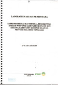 Laporan evaluasi sementara eksplorasi emas dan mineral daerah Wowonii, kabupaten Konawe dan Kolono, kabupatem Konawe Selatan, provinsi Sulawesi Tenggara: SP No. 136/7-22/PAT/2009