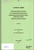 Laporan akhir  eksplorasi endapan bauksit iup PT Borneo Edo International daerah Menjalin dan Sengah Temila kabupaten Landak provinsi Kalimantan Barat tahun 2003: SP No. 013.a/0505/PUG/2013 dan SP. No.1/Kontrak/BEI/UG/2013