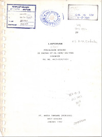 Laporan peninjauan emas geologi di daerah KP DU. 1609 / Kalteng sekonyer PKL No. 44/D-P/X/1991