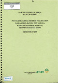 Penyelidikan emas mineral pengikutnya daerah Mao, Batuisi, dan Karosa, kabupaten Mamuju, Mamasa, propinsi Sulawesi Barat Semester II/2007: SPK No. 07.39-22.39.07