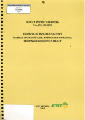 Surat perintah kerja No. 07.3-05.2009 eksplorasi endapan bauksit daerah Munggupasir, kabupaten Sanggau, propinsi Kalimantan Barat