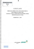 Usulan rencana kerja dan anggaran biaya pengambilan sample MBT daerah P. Pakal, kabupate Halmahera Timur, propinsi Maluku Utara Semester II/2011