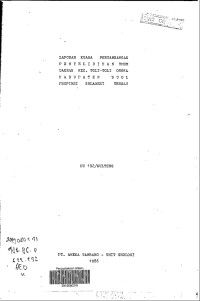 Laporan kuasa pertambangan penyelidikan umum daerah kec. Toli-Toli Ongka kabupaten Buol propinsi Sulawesi Tengah: DU 192/Sulteng