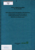 Surat perintah kerja No. 07.1-05.2010 eksplorasi emas dan mineral pengikutnya daerah Mao, Batuisi dan Karosa, kabupaten Mamuju dan Mamasa, provinsi Sulawesi Barat