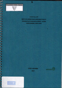 Usulan rencana kerja dan anggaran biaya peninjauan geologi Jateng -Jatim september tahun 2012