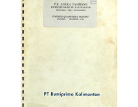 KP/eksplorasi DU 1141/Kalbar Ketapang, West Kalimantan fourth quarterly report october - december 1991