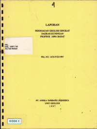 Laporan peninjauan geologi singkat daerah Kuningan Propinsi Jawa Barat PKL.No. 16/D-P/22/1997