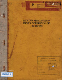 Data-data kegiatan kerja proyek eksplorasi Sul-Sel tahun 1976