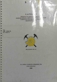 Laporan peninjauan geologi bijih nikel daerah Loalo, Simingit, KAF dan P. Fau P. Gebe kabupaten Halmahera Tengah Provinsi Maluku: PKL No. 0450.9029.40
