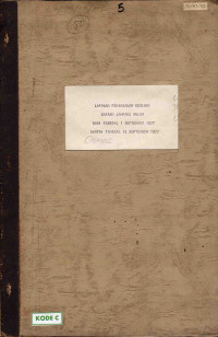 Laporan peninjauan geologi daerah Jampang Kulon dari tanggal 1 September 1997 sampai tanggal 13 September 1977