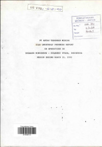 21st quarterly progress report on operations in Bolaang Mongondow - Sulawesi Utara, Indonesia Period Ending March 31, 1993