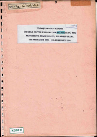 22th Quarterly Report On Gold-Copper Exploration DU 353 (Ex DU 317) Motomboto-Tombulilato, Sulawesi Utara 12th November 1993 - 11th February 1994