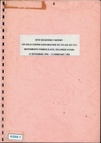 26th Quarterly Report On Gold-Copper Exploration DU 353 (Ex DU 317) Motomboto-Tombulilato, Sulawesi  Utara 12 November 1994 - 11 February 1995