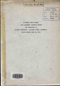 18th Quarterly Progress Report on Operations in Bolaang Mongondow - Sulawesi Utara, Indonesia: Period Ending June 30, 1992, PT Antam Lanut Mining