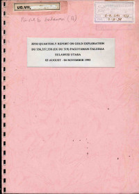 20th quarterly report on gold exploration DU 356, 357, 358 (EX DU 319) Paguyaman-Taludaa Sulawesi Utara 05 August - 04 November 1993