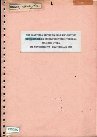 21th quarterly report on gold exploration DU 356, 357, 358 (EX DU 319) Paguyaman-Taludaa Sulawesi Utara 05th November 1993 - 04th February 1994