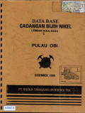 Data base cadangan bijih nikel Pulau Obi lembar Houl Sagu 1