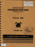 Data base cadangan bijih nikel Pulau Obi lembar Malamala 1