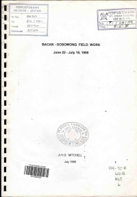 Bacan - Gosowong field work June 22 - July 19, 1995