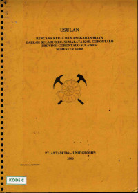 Usulan rencana kerja dan anggaran biaya daerah Buladu Kecamatan Sumalata Kabupaten Gorontalo Provinsi Gorontalo Sulawesi Semester I/2006