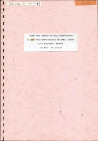 Quarterly report on gold exploration DU 319 Paguyaman - Taludaa, Sulawesi Utara 11th quarterly report 5 May - 4 August