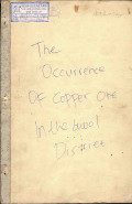 The Occurance of Copper Ore in The Bwool Distriet
